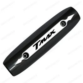 PROTECTION CHALEUR SILENCIEUX CARBON T-MAX 500 530 2007-2016 LOGO 3D BLANC NOIR 3 PROTECTION CHALEUR SILENCIEUX CARBON T-MAX 500 530 2007-2016 LOGO 3D BLANC NOIR