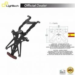 SUPPORT PLAQUE IMMATRICULATION LIGHTECH KTARMV101A3