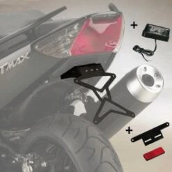 ONE SUPPORT PORTEPLAQUE ADJUSTABLE REFLECTEUR LUMIERE LED YAMAHA T-MAX 500 2008-2011